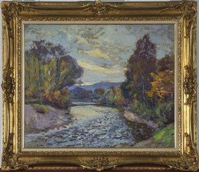 PAUL MADELINE (1863-1920) 
Paysage de la Creuse 
Huile sur toile, signée en bas à...