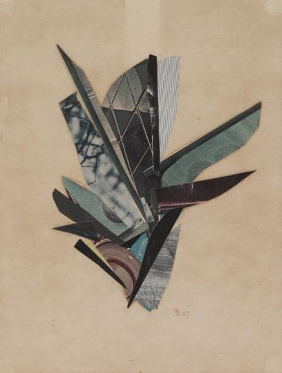 GUITOU KNOOP (1909-1985) 
Composition
Collage sur papier, monogrammé et daté 67 en...