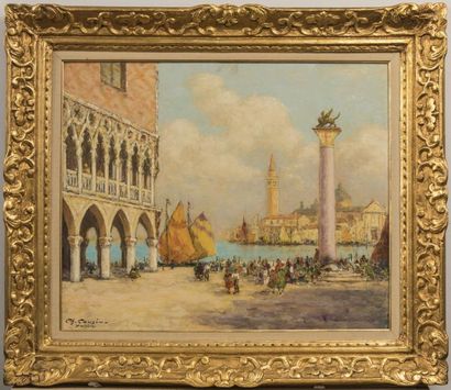 Charles COUSIN (XIXème-XXème siècle) 
Venise
Huile sur toile signée en bas à gau...