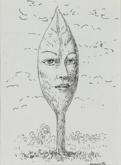 René MAGRITTE (1898-1967) 
Rêves, illustration pour «Poèmes»
Reproduction lithographique,...