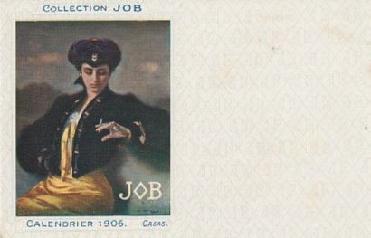 null COLLECTION JOB. 1 c.p.i. Calendrier 1906. Casas. Coll. Job, carte toilée, dos...