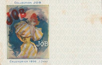 null COLLECTION JOB. 1 c.p.i. Calendrier 1896. J. Chéret. Coll. Job, carte toilée,...