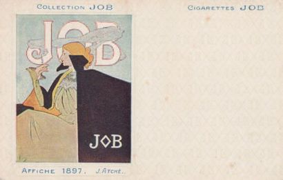 null COLLECTION JOB. 1 c.p.i. Affiche 1897. J. Atché. Coll. Job, carte toilée, dos...