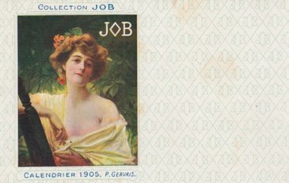 null COLLECTION JOB. 1 c.p.i. Calendrier 1905. P. Gervais. Coll. Job, carte toilée,...