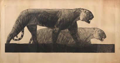 null D’après Paul JOUVE (1878-1973)

"Deux tigres marchants"

Gravure à l’eau forte...