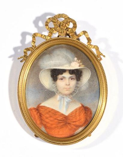 null Ecole française de la première moitié du XIXe siècle 

"Portrait d’une jeune...