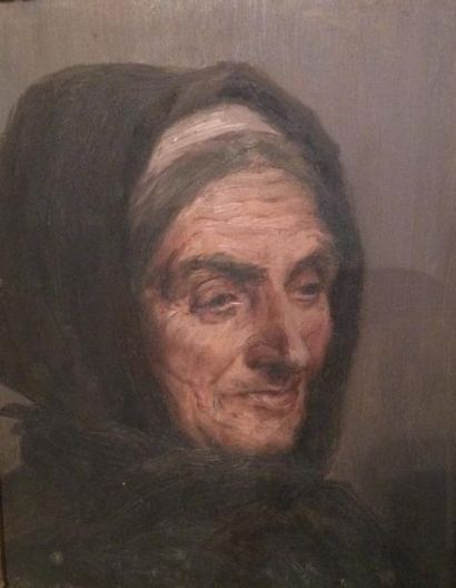 null Ecole française de la fin du XIXe siècle

"Portrait de femme âgée au fichu"...