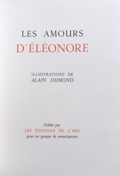 null [EROTICA], cinq volumes:

- "Les amours d'Eléonore", ill. Alain Dumond, ed....