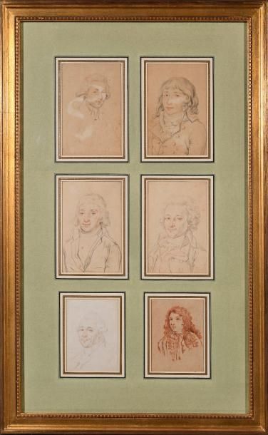 null Ecole du XVIIIe siècle

"Portrait d'hommes"

Six dessins dans un même encad...