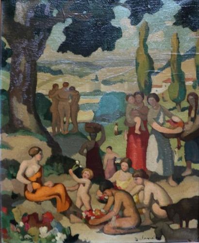 null Gaston BALANDE (1880-1971)

"L'Agriculture, l'Art"

Huile sur toile signée en...