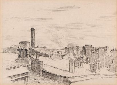 null Jean-Baptiste MILLET (1831-1906)

"Les toits de Paris"

Crayon, signé en bas.

21...