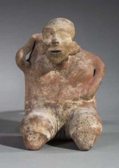null Porteuse d'eau Terre cuite polychrome.
Culture Nayarit, Mexique, 100 av. - 250...