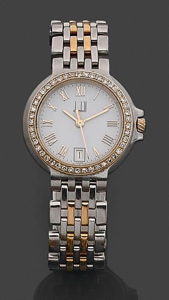 DUNHILL 
Montre-bracelet de dame, en métal et or jaune 750 millièmes, la montre de...