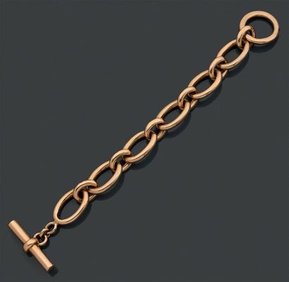 null BRACELET en or jaune (750 millièmes) à maillons ovales. Fermoir bâtonnet.
Long.:...