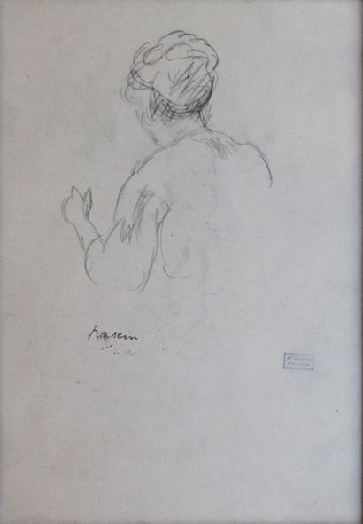 Jules PASCIN (1885-1930) Nu assis (Lucy Krohg), 1908
Double-face
Mine de plomb, signée...