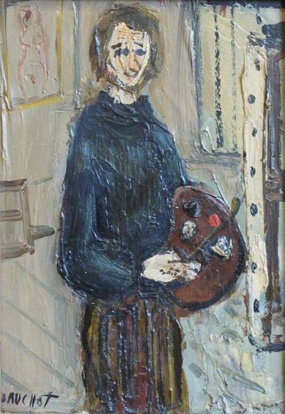 Gabriel DAUCHOT (1927-2005) Le peintre
Huile sur toile, signée en bas à gauche
27...