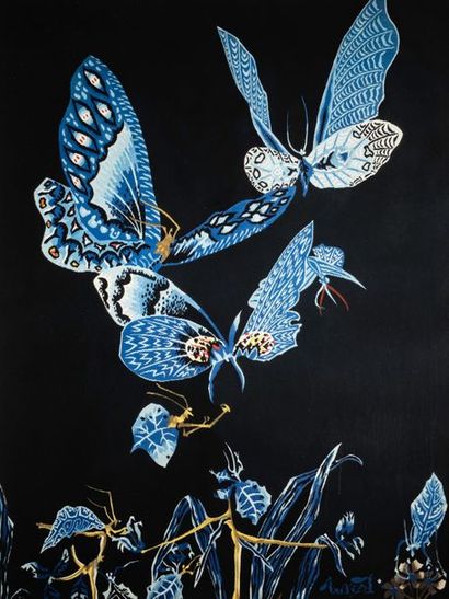 Jean LURÇAT (1892-1966) Les papillons blues
Lithographie, 70x51cm