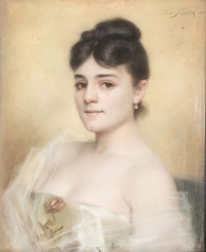 José FRAPPA (XIX_XXème siècle) Portrait d'une jeune élégante
PAstel signé et daté...