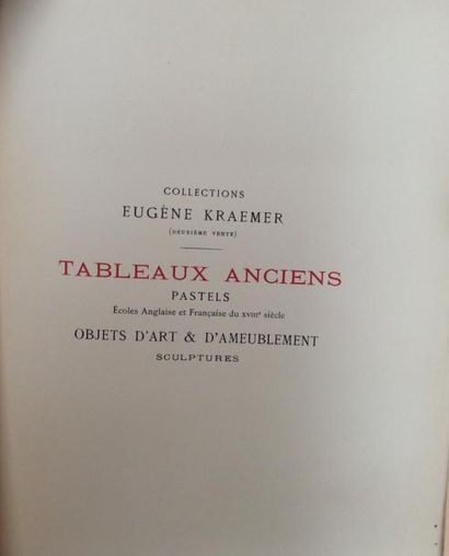 null 15 catalogues anciens de 1913

Collection Eugène Kraemer, Succ. Detaille, C...