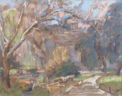 null Pierre PAILLASSOUX dit PIP (1889-1976) 

Les Buttes Chaumont

Pastel, signé...