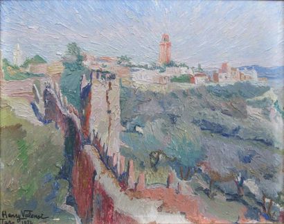 null Henry VALENSI (1883-1960) 

Vue de Taza, Maroc

Huile sur panneau, 

Signée,...