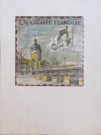 null Tsuguharu FOUJITA (1886-1968) 

L’Académie Française

Lithographie, signée dans...