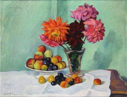 null Franck INNOCENT (1912-1983) 

Nature morte aux fruits et aux fleurs

Huile sur...