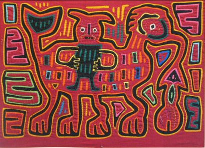 null Ecole aborigène (XXe) 

Animal fantastique et personnage

Tissus

30 x 42 c...