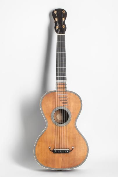 null Guitare romantique de Guillaume MARTIN, à Paris daté de 1827 sur le placage...
