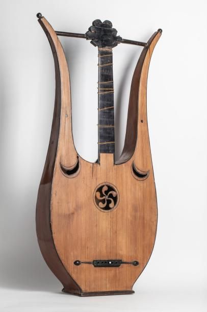null Guitare Lyre, anonyme C.1800, En l'état