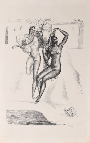 null Pedro PRUNA (1904-1977)

"Deux nus féminins, bras levés" 

Lithographie signée...