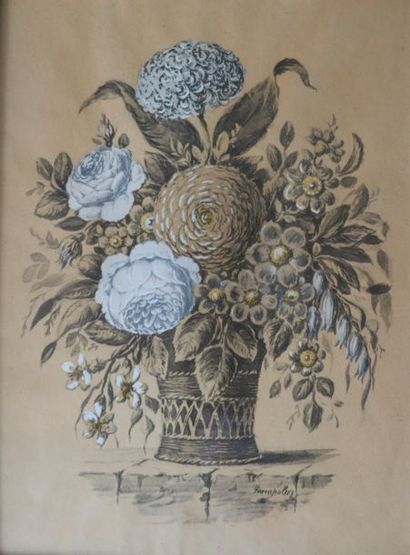 null XXe siècle

"Paniers de fleurs"

Deux lavis rehaussés de gouache, signés en...