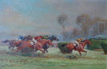 null Eugène PECHAUBES (1840-1967)

"Course de chevaux"

Huile sur isorel, signée...