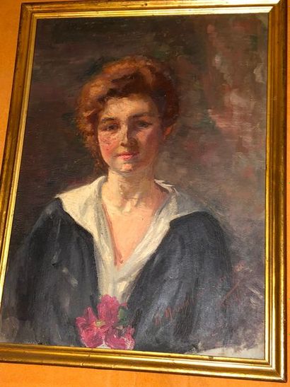null Mathilde MAUJAN van DONGHEN (Xxe siècle)

"Portrait de jeune femme au corsage...