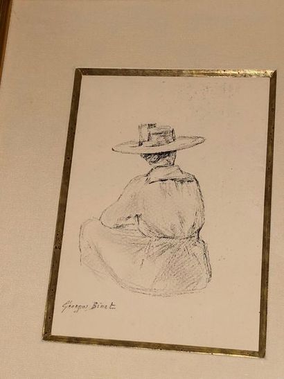 null Georges BINET (1865-1949)

"Femme au chapeau assise, de dos"

Dessin, signé...