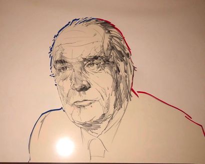 null Raymond MORETTI (1931-2005)
"Portrait de François Mitterrand"
Dessin, dédicacé...