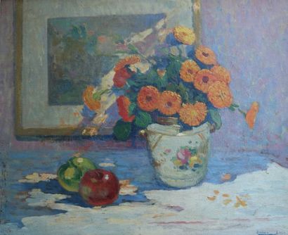 null Louise AZEMA (1876-1963)

"Bouquet et pommes"

Huile sur toile, signée en bas...
