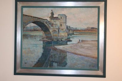 null Louis Agricole MONTAGNE (1879-1960) 

"Vue du Pont d’Avignon"

Huile sur toile,...