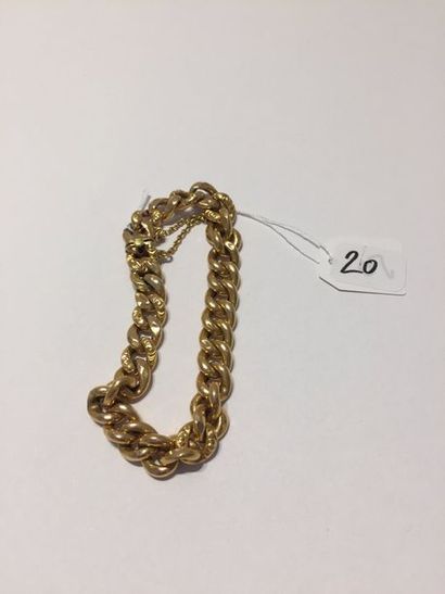 null BRACELET gourmette limée en or jaune (750 millièmes) maillons partiellement...