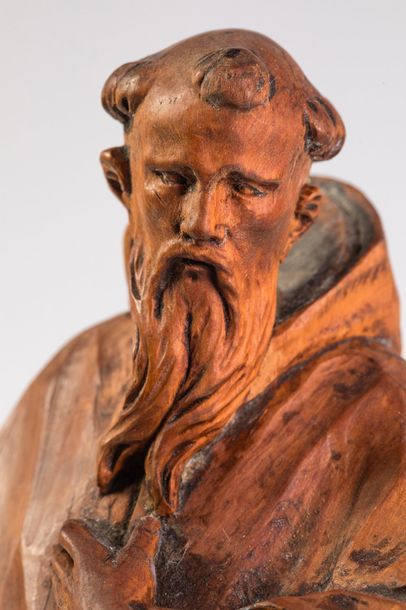 null Sculpture en bois représentant un moine





Socle bois noirci





H37cm