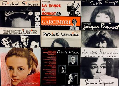 CHANSON FRANCAISE Lot de 11 disques 33T du label Jacques Canetti avec Boris Vian,...