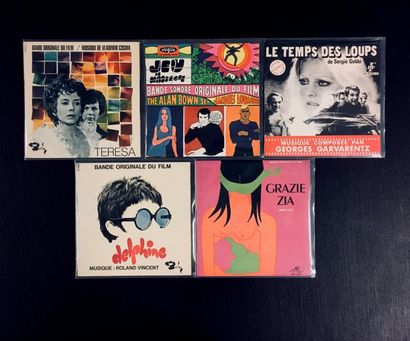 BANDE ORIGINALE DE FILM Lot de 5 disques EP/ 7'' de BOF, style psyche funk.
VG à...