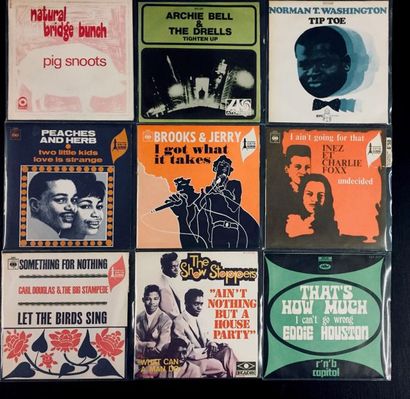 SOUL/ R'N'B/ FUNK Lot de 9x 7'' de rythm and blues, soul.
VG+ à ex VG+ à EX
Set of...