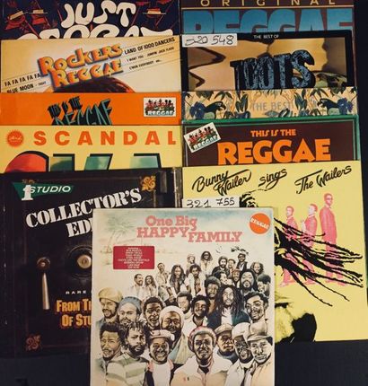 REGGAE Lot de 11 disques 33T de reggae rock steady des années 1960 et 1970.
VG à...