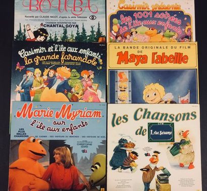 BANDE ORIGINALE DE FILM Lot de 6 disques 33T de BOF pour enfants des années 70.
VG+...