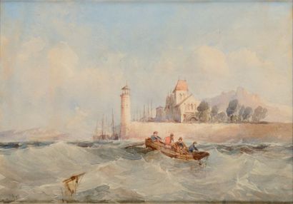 null Edward TUCKER (vers 1825 - 1909)

Marine. Estuaire de la Seine

Aquarelle, Signée...