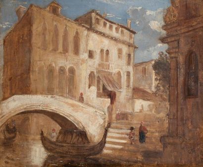 null WILLIAM MUELLER (1812-1845)
Vue de Venise
Huile sur toile signée en bas à gauche
Dans...