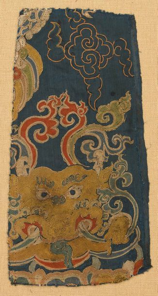 null Fragment de lampas, Chine, dynastie Yuan ou Ming, fin XIVème début XVème siècle,...