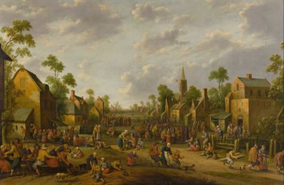 null DROOGHSLOOT Joost Cornelisz 

(Utrecht 1586 - 1666)

«Kermesse de village»

Huile...