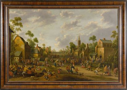 null DROOGHSLOOT Joost Cornelisz 

(Utrecht 1586 - 1666)

«Kermesse de village»

Huile...